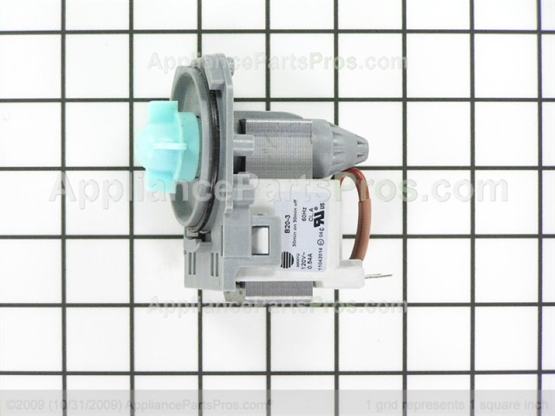 Frigidaire dishwasher i20: example drain / circulation pump (part 5304483444), representative part photo for this code