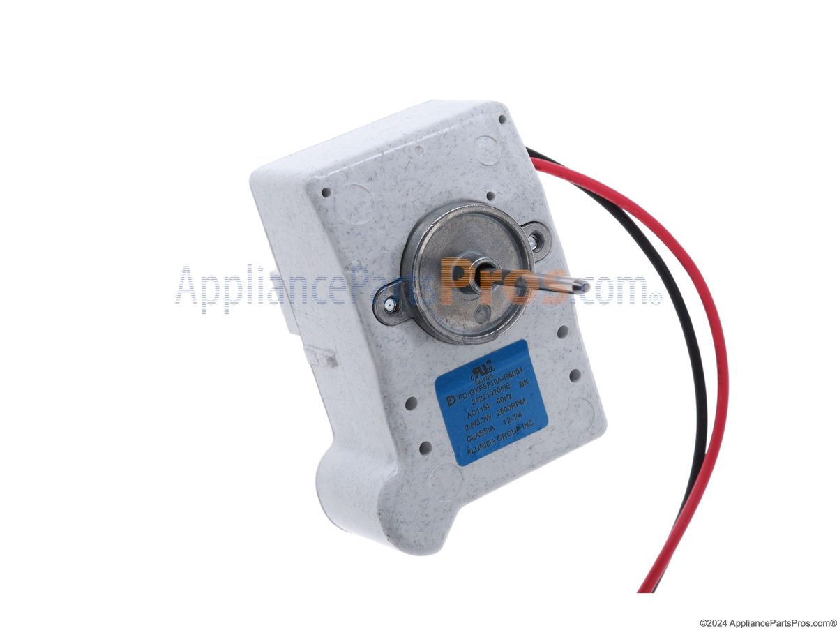 Frigidaire washer E50: example washer drive motor (part 242219206), representative part photo for this code
