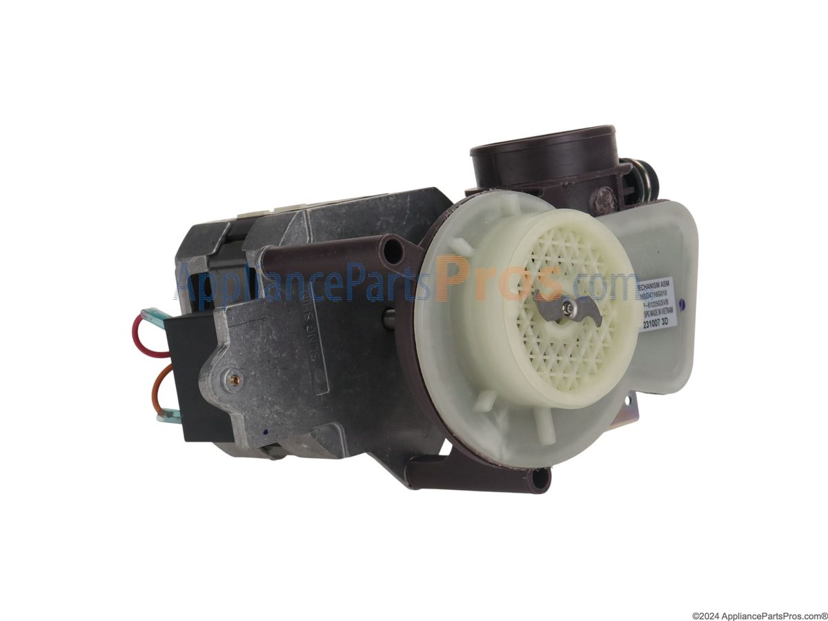 GE dishwasher E2: example drain / circulation pump (part WD26X10013), representative part photo for this code