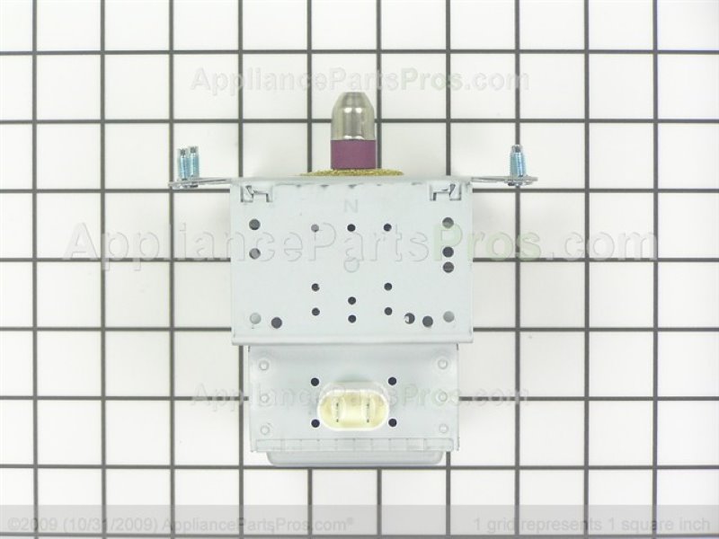 GE microwave F2: example magnetron (part WB27X10939), representative part photo for this code