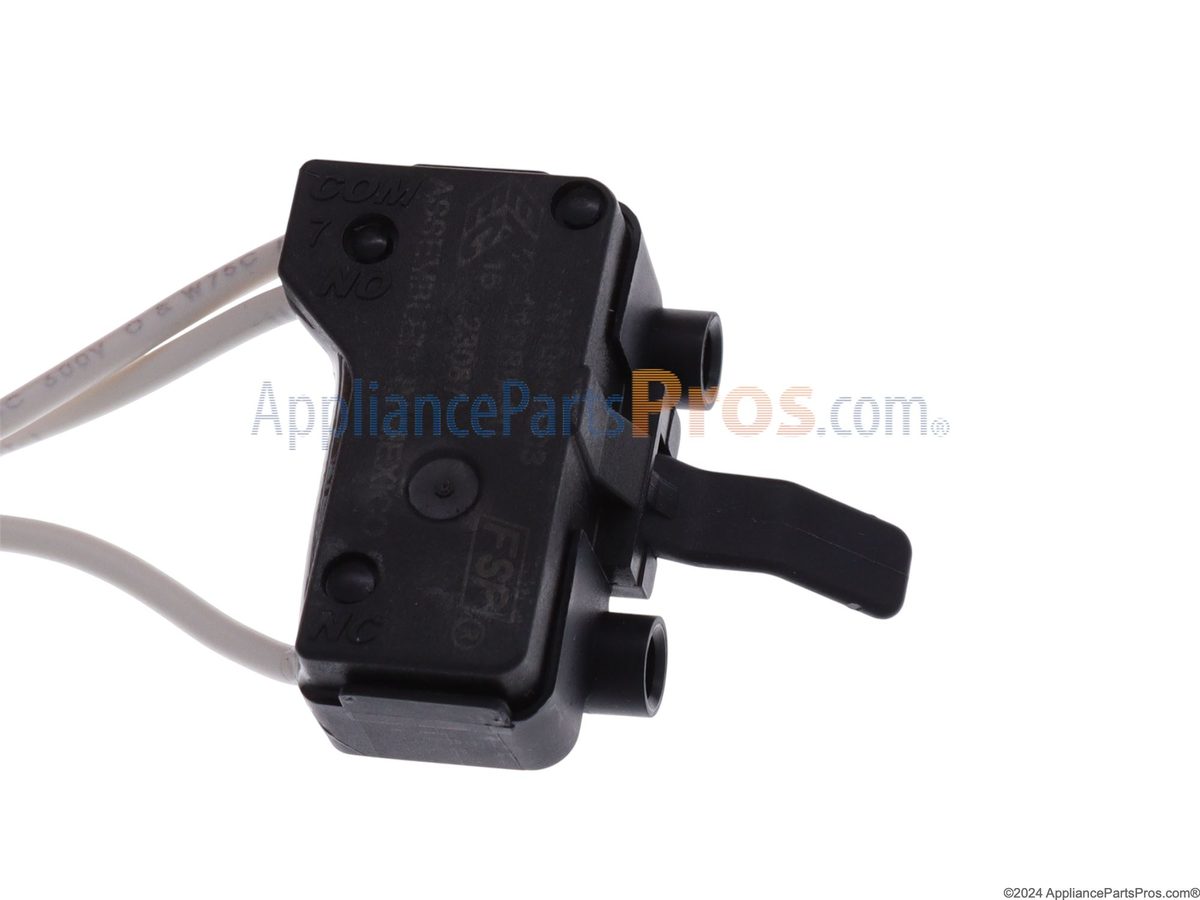 Kenmore dryer door switch part photo, the component usually involved when dE (door error (lg-built)) appears