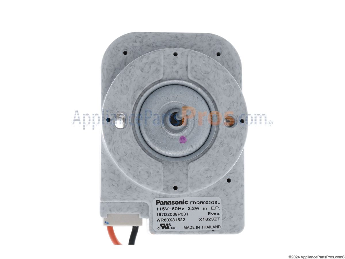 Kenmore refrigerator evaporator fan motor part photo, the component usually involved when Er rF (refrigerator fan error (lg-built)) appears