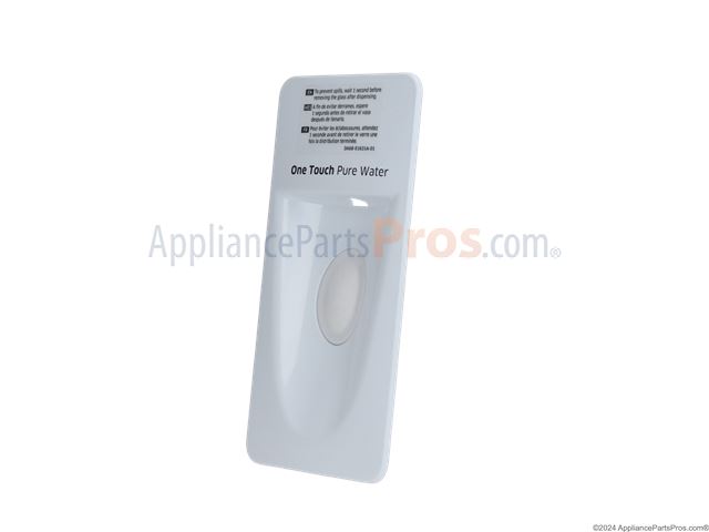 Samsung Refrigerator Water Dispenser Cover Assembly (part DA97-12942A), shown as the reference photo for code 76C