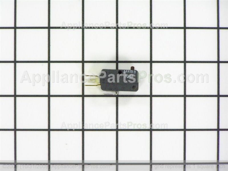 Whirlpool microwave Switch (part number W10727360), the component to check for code 9d21 (shared reference photo for this part type)